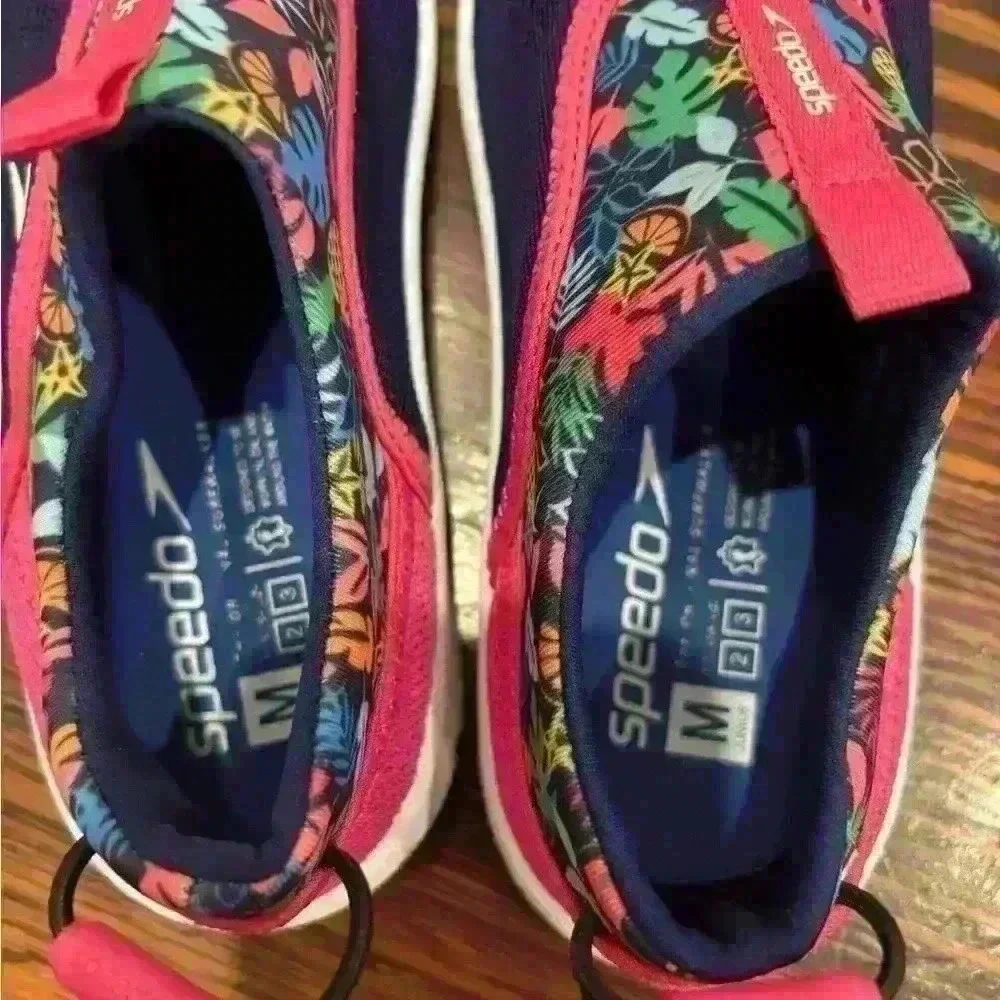Speedo Juniors Girls Tropical Floral Water Shoes Size Medium 2-3